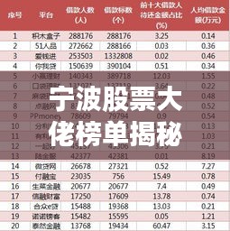 寧波股票大佬榜單揭秘，投資領(lǐng)域的十大佼佼者