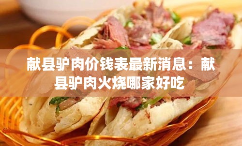 獻縣驢肉價錢表最新消息：獻縣驢肉火燒哪家好吃 