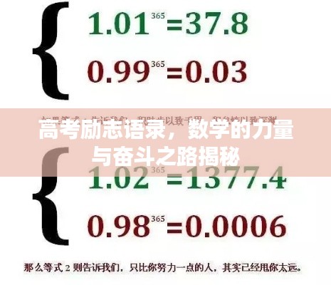 高考勵志語錄，數(shù)學(xué)的力量與奮斗之路揭秘