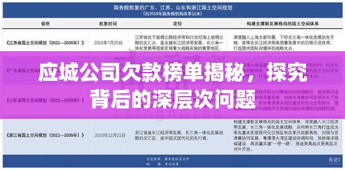 應(yīng)城公司欠款榜單揭秘，探究背后的深層次問題