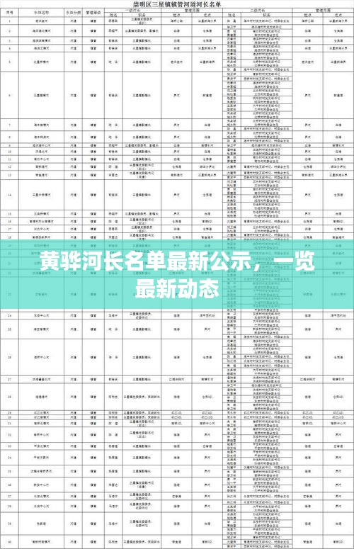 黃驊河長名單最新公示，一覽最新動(dòng)態(tài)