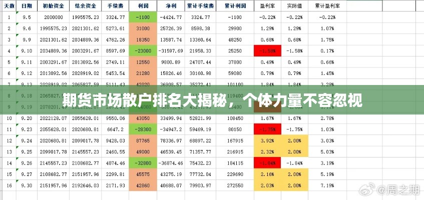 期貨市場散戶排名大揭秘，個體力量不容忽視