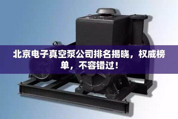 北京電子真空泵公司排名揭曉，權威榜單，不容錯過！