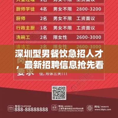 深圳型男餐飲急招人才，最新招聘信息搶先看！