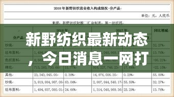 新野紡織最新動(dòng)態(tài)，今日消息一網(wǎng)打盡