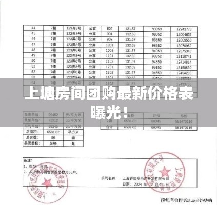 上塘房間團購最新價格表曝光！