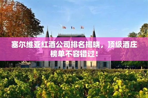 塞爾維亞紅酒公司排名揭曉，頂級酒莊榜單不容錯過！