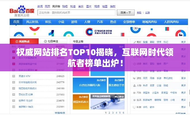 權威網(wǎng)站排名TOP10揭曉，互聯(lián)網(wǎng)時代領航者榜單出爐！