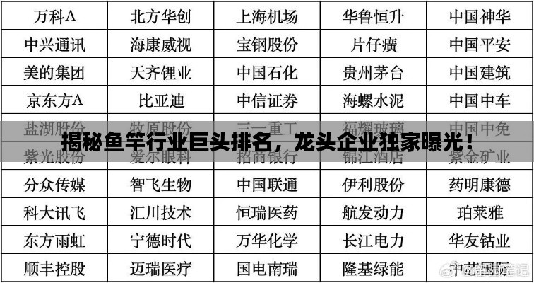 揭秘魚竿行業(yè)巨頭排名，龍頭企業(yè)獨家曝光！