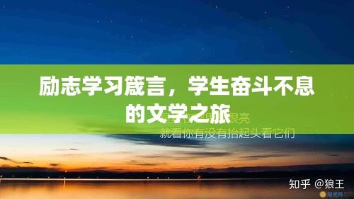 勵志學習箴言，學生奮斗不息的文學之旅