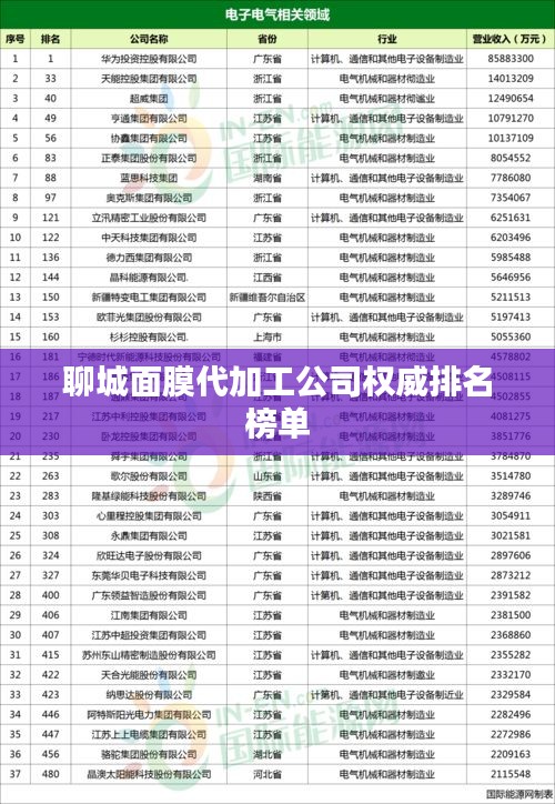聊城面膜代加工公司權(quán)威排名榜單