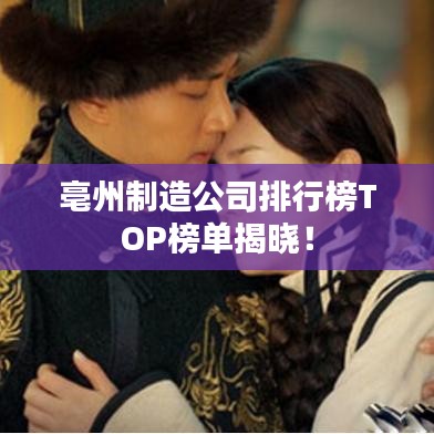 亳州制造公司排行榜TOP榜單揭曉！