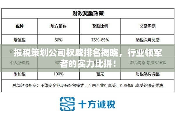 報(bào)稅策劃公司權(quán)威排名揭曉，行業(yè)領(lǐng)軍者的實(shí)力比拼！
