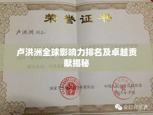 盧洪洲全球影響力排名及卓越貢獻(xiàn)揭秘