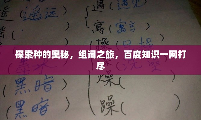 探索種的奧秘，組詞之旅，百度知識一網(wǎng)打盡
