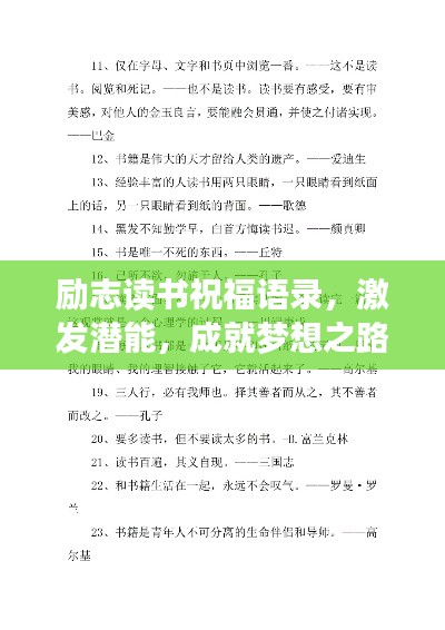 勵志讀書祝福語錄，激發(fā)潛能，成就夢想之路！