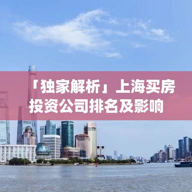 「獨(dú)家解析」上海買房投資公司排名及影響力深度剖析
