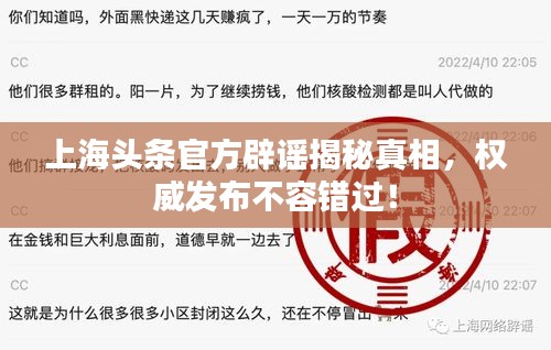 上海頭條官方辟謠揭秘真相，權(quán)威發(fā)布不容錯過！