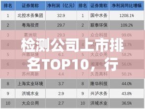 檢測公司上市排名TOP10，行業(yè)巨頭領(lǐng)航市場潮流