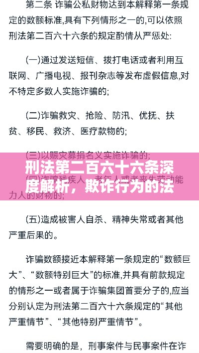 刑法第二百六十六條深度解析，欺詐行為的法律后果探討