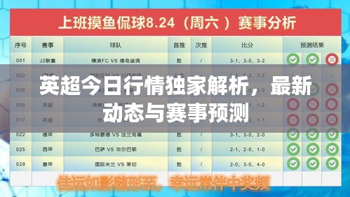 英超今日行情獨(dú)家解析，最新動(dòng)態(tài)與賽事預(yù)測(cè)