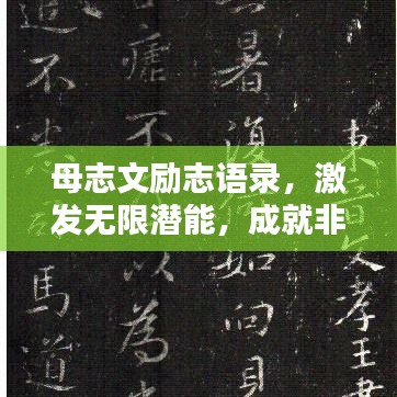 母志文勵志語錄，激發(fā)無限潛能，成就非凡人生