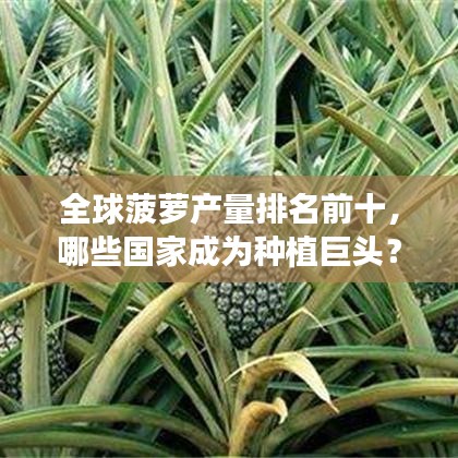 全球菠蘿產(chǎn)量排名前十，哪些國(guó)家成為種植巨頭？