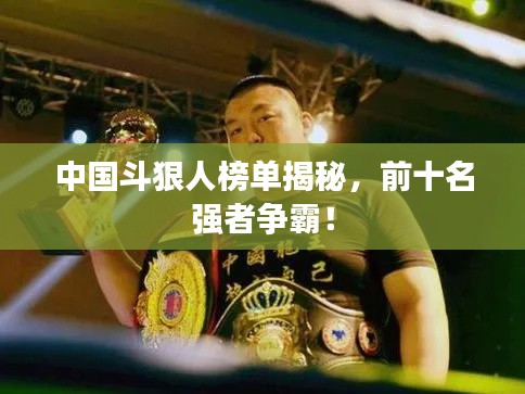 中國斗狠人榜單揭秘，前十名強者爭霸！