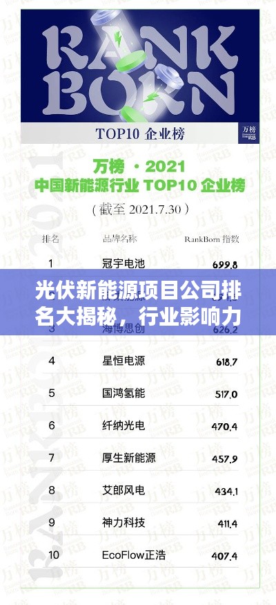 光伏新能源項目公司排名大揭秘，行業(yè)影響力深度解析！