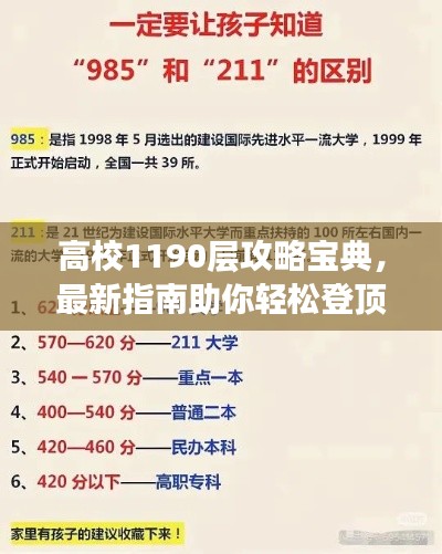 高校1190層攻略寶典，最新指南助你輕松登頂！