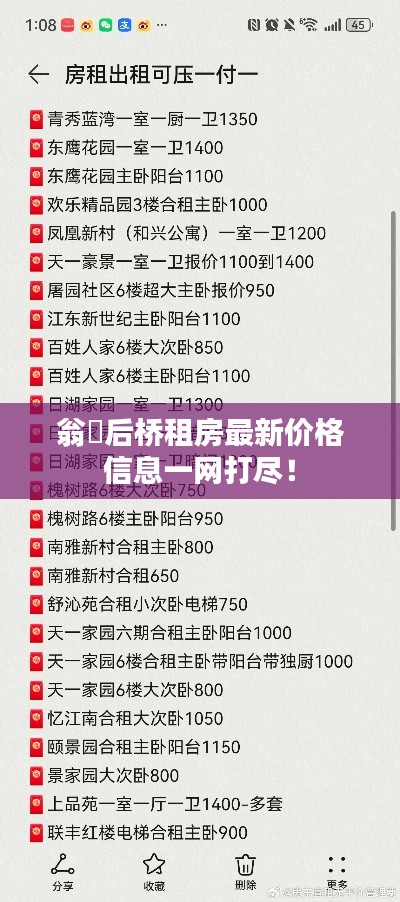 翁垟后橋租房最新價格信息一網(wǎng)打盡！