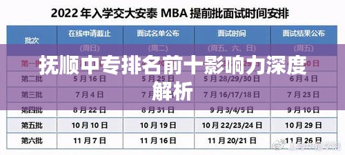 撫順中專排名前十影響力深度解析