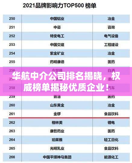 華航中介公司排名揭曉，權(quán)威榜單揭秘優(yōu)質(zhì)企業(yè)！