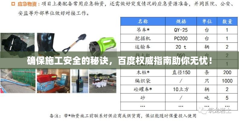 確保施工安全的秘訣，百度權(quán)威指南助你無憂！