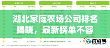 湖北家庭農(nóng)場(chǎng)公司排名揭曉，最新榜單不容錯(cuò)過！