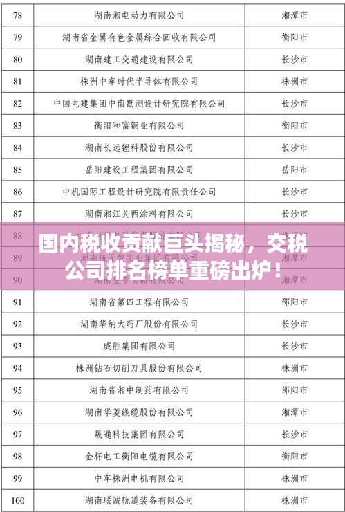 國內(nèi)稅收貢獻(xiàn)巨頭揭秘，交稅公司排名榜單重磅出爐！