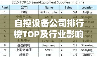 自控設(shè)備公司排行榜TOP及行業(yè)影響力解析