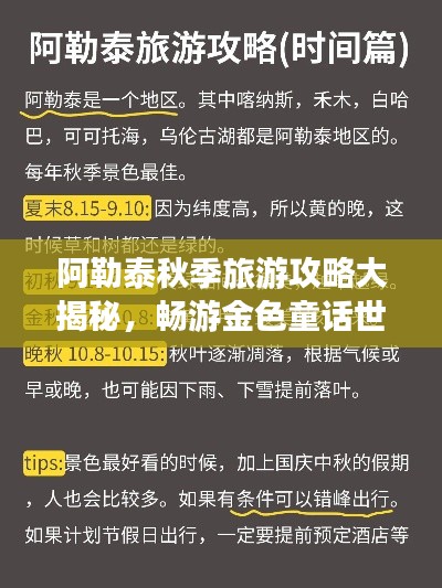 阿勒泰秋季旅游攻略大揭秘，暢游金色童話世界