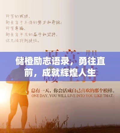 儲橙勵志語錄，勇往直前，成就輝煌人生