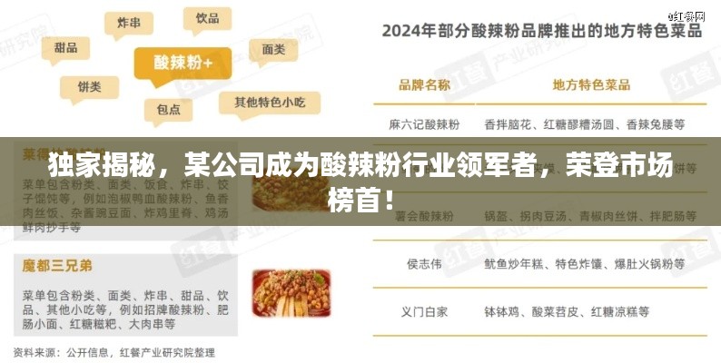 獨(dú)家揭秘，某公司成為酸辣粉行業(yè)領(lǐng)軍者，榮登市場(chǎng)榜首！