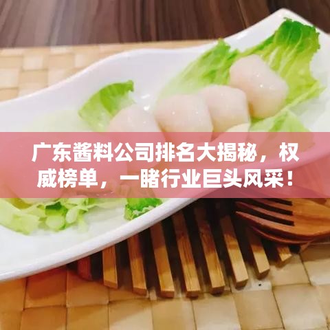 廣東醬料公司排名大揭秘，權(quán)威榜單，一睹行業(yè)巨頭風(fēng)采！