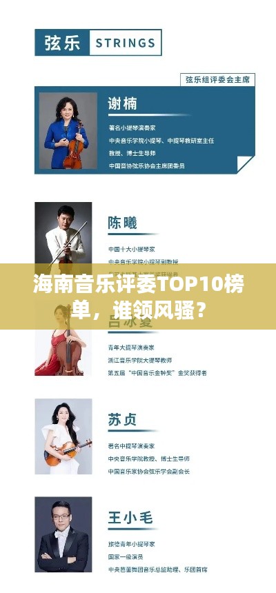 海南音樂評委TOP10榜單，誰領(lǐng)風(fēng)騷？