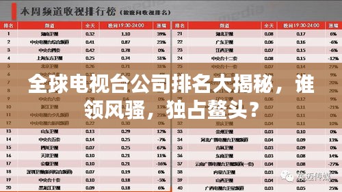 全球電視臺(tái)公司排名大揭秘，誰領(lǐng)風(fēng)騷，獨(dú)占鰲頭？
