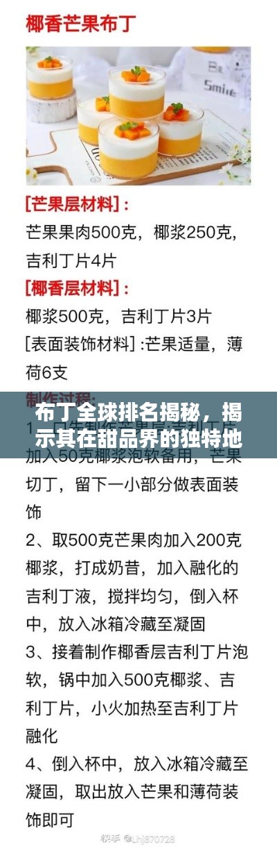 布丁全球排名揭秘，揭示其在甜品界的獨(dú)特地位