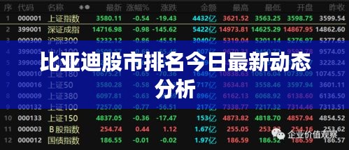 比亞迪股市排名今日最新動態(tài)分析