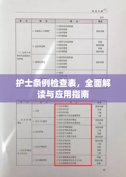 護(hù)士條例檢查表，全面解讀與應(yīng)用指南