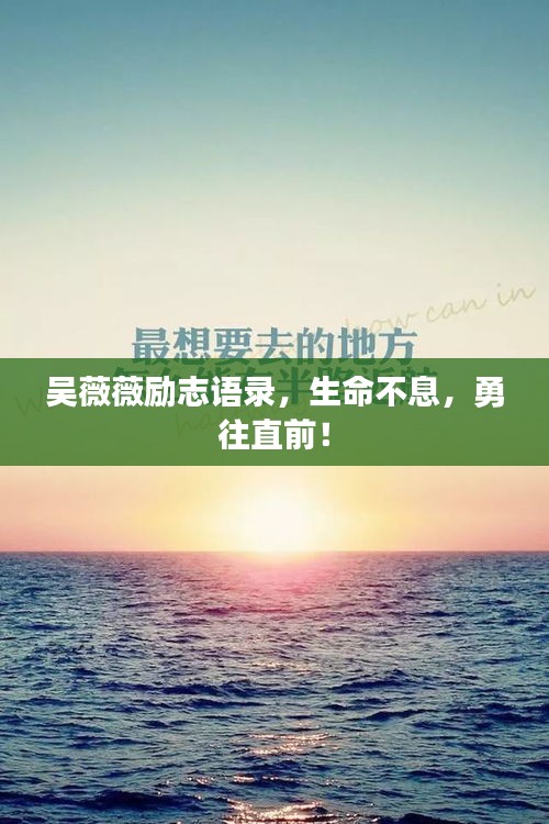 吳薇薇勵志語錄，生命不息，勇往直前！